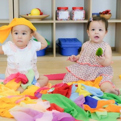 children with scarves